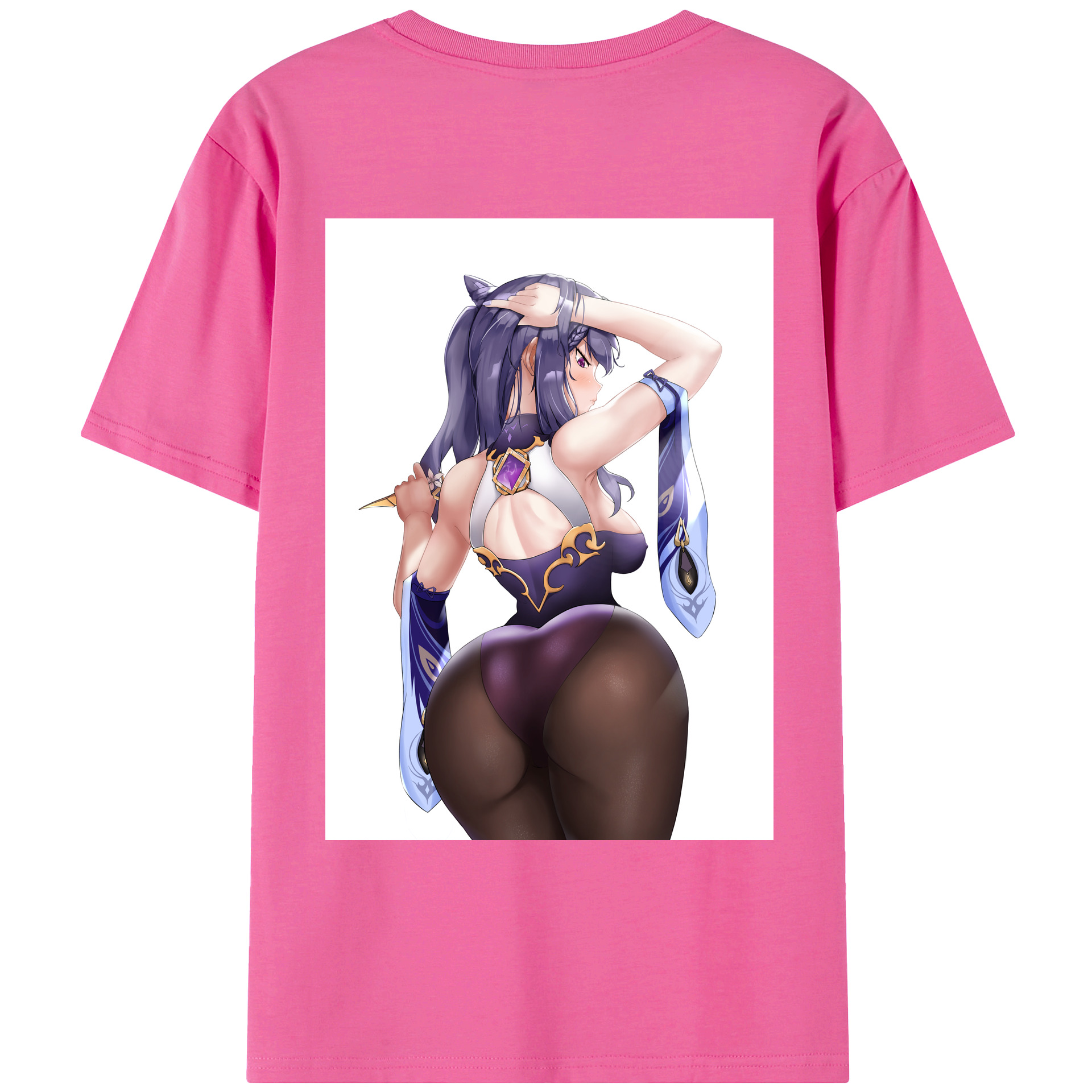 げんし神 刻晴 こくせい genshin Kokusei レディース半袖Tシャツ(バックプリント)